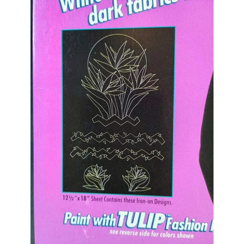 Vtg Tulip Brite Ideas Bird of Paradise‎ Iron On Transfer DT1 Dark Fabric Denim